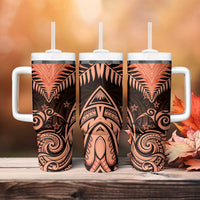 New Zealand Tumbler With Handle Aotearoa Maori Kiwi Orange Fern LT01 - Polynesian Pride