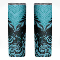Aotearoa Skinny Tumbler Maori Kiwi Turquoise Fern