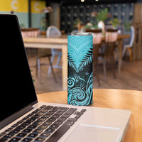 Aotearoa Skinny Tumbler Maori Kiwi Turquoise Fern