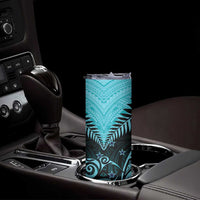 Aotearoa Skinny Tumbler Maori Kiwi Turquoise Fern