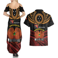 Papua New Guinea Bird of Paradise Couples Matching Summer Maxi Dress and Hawaiian Shirt 16 September 1975 Independence Day Anniversary LT01 - Polynesian Pride