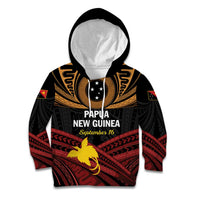 Papua New Guinea Bird of Paradise Kid Hoodie 16 September 1975 Independence Day Anniversary LT01 Hoodie Black - Polynesian Pride