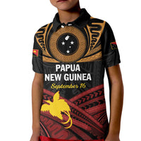 Papua New Guinea Bird of Paradise Kid Polo Shirt 16 September 1975 Independence Day Anniversary LT01 Kid Black - Polynesian Pride