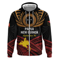 Papua New Guinea Bird of Paradise Zip Hoodie 16 September 1975 Independence Day Anniversary LT01 Zip Hoodie Black - Polynesian Pride