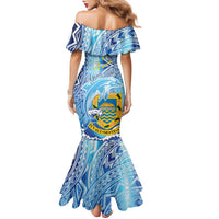 Tuvalu mo te Atua Family Matching Mermaid Dress and Hawaiian Shirt Tuvalu Dolphin Polynesian Pattern LT01 - Polynesian Pride