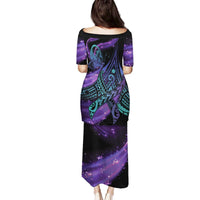 In September We Wear Teal And Purple Family Matching Puletasi and Hawaiian Shirt Magic Ribbon Semicolon LT01 - Polynesian Pride