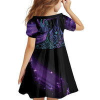 In September We Wear Teal And Purple Kid Short Sleeve Dress Magic Ribbon Semicolon