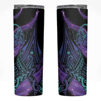 In September We Wear Teal And Purple Skinny Tumbler Magic Ribbon Semicolon LT01 Purple - Polynesian Pride