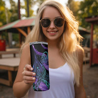 In September We Wear Teal And Purple Skinny Tumbler Magic Ribbon Semicolon LT01 - Polynesian Pride