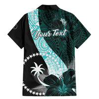 Chuuk Constitution Day Family Matching Mermaid Dress and Hawaiian Shirt Hibiscus Turquoise Pattern LT01 - Polynesian Pride