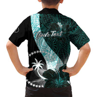 Chuuk Constitution Day Family Matching Summer Maxi Dress and Hawaiian Shirt Hibiscus Turquoise Pattern LT01 - Polynesian Pride