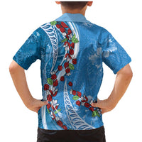 Fiji Tagimaucia Floral Family Matching Mermaid Dress and Hawaiian Shirt Tapa Pattern LT01 - Polynesian Pride