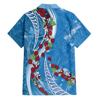 Fiji Tagimaucia Floral Family Matching Short Sleeve Bodycon Dress and Hawaiian Shirt Tapa Pattern LT01 - Polynesian Pride