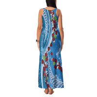 Fiji Tagimaucia Floral Family Matching Tank Maxi Dress and Hawaiian Shirt Tapa Pattern LT01 - Polynesian Pride