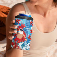 Hawaii Christmas 4 in 1 Can Cooler Tumbler Santa Claus Surfing Kakau Tropical Style LT01 - Polynesian Pride
