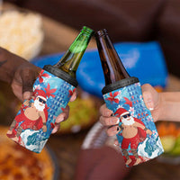 Hawaii Christmas 4 in 1 Can Cooler Tumbler Santa Claus Surfing Kakau Tropical Style LT01 - Polynesian Pride