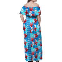 Hawaii Christmas Family Matching Off Shoulder Maxi Dress and Hawaiian Shirt Santa Claus Surfing Kakau Tropical Style LT01 - Polynesian Pride