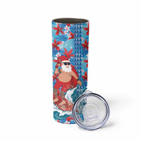 Hawaii Christmas Skinny Tumbler Santa Claus Surfing Kakau Tropical Style LT01 - Polynesian Pride