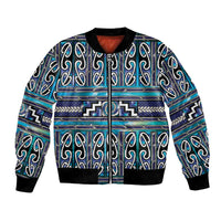 Maori Matariki Bomber Jacket Blue Galaxy Aesthetic Koru Art