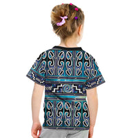 Maori Matariki Kid T Shirt Blue Galaxy Aesthetic Koru Art