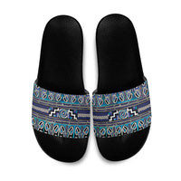 Maori Matariki Slide Sandals Blue Galaxy Aesthetic Koru Art