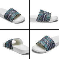 Maori Matariki Slide Sandals Blue Galaxy Aesthetic Koru Art