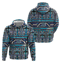 Maori Matariki Zip Hoodie Blue Galaxy Aesthetic Koru Art