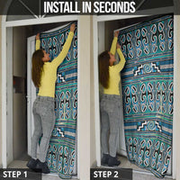 Maori Matariki Door Cover Green Galaxy Aesthetic Koru Art