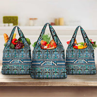 Maori Matariki Grocery Bag Green Galaxy Aesthetic Koru Art