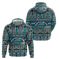 Maori Matariki Hoodie Green Galaxy Aesthetic Koru Art