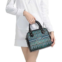 Maori Matariki Shoulder Handbag Green Galaxy Aesthetic Koru Art