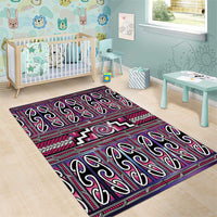 Maori Matariki Area Rug Pink Galaxy Aesthetic Koru Art