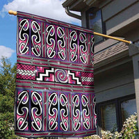 Maori Matariki Garden Flag Pink Galaxy Aesthetic Koru Art