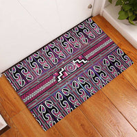 Maori Matariki Rubber Doormat Pink Galaxy Aesthetic Koru Art