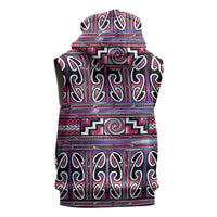Maori Matariki Sleeveless Zip Hoodie Pink Galaxy Aesthetic Koru Art