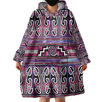 Maori Matariki Wearable Blanket Hoodie Pink Galaxy Aesthetic Koru Art