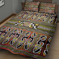 Maori Matariki Quilt Bed Set Yellow Galaxy Aesthetic Koru Art