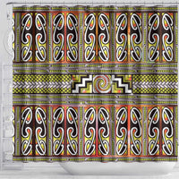 Maori Matariki Shower Curtain Yellow Galaxy Aesthetic Koru Art