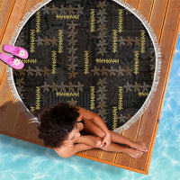 Hawaii Brown Plumeria Lei Black Beach Blanket Frangipani Floral Heritage Art