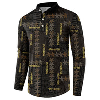 Hawaii Brown Plumeria Lei Black Button Sweatshirt Frangipani Floral Heritage Art