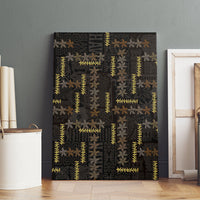 Hawaii Brown Plumeria Lei Black Canvas Wall Art Frangipani Floral Heritage Art