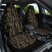 Hawaii Brown Plumeria Lei Black Car Seat Cover Frangipani Floral Heritage Art LT01 One Size Black - Polynesian Pride