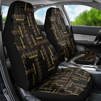 Hawaii Brown Plumeria Lei Black Car Seat Cover Frangipani Floral Heritage Art LT01 - Polynesian Pride
