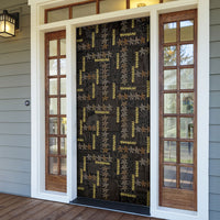 Hawaii Brown Plumeria Lei Black Door Cover Frangipani Floral Heritage Art LT01 - Polynesian Pride
