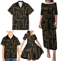 Hawaii Brown Plumeria Lei Black Family Matching Puletasi and Hawaiian Shirt Frangipani Floral Heritage Art LT01 - Polynesian Pride