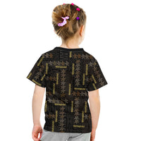 Hawaii Brown Plumeria Lei Black Kid T Shirt Frangipani Floral Heritage Art LT01 - Polynesian Pride