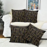 Hawaii Brown Plumeria Lei Black Pillow Cover Frangipani Floral Heritage Art