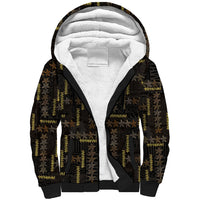 Hawaii Brown Plumeria Lei Black Sherpa Hoodie Frangipani Floral Heritage Art LT01 Unisex Black - Polynesian Pride