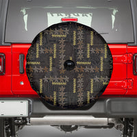 Hawaii Brown Plumeria Lei Black Spare Tire Cover Frangipani Floral Heritage Art LT01 - Polynesian Pride