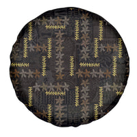 Hawaii Brown Plumeria Lei Black Spare Tire Cover Frangipani Floral Heritage Art LT01 - Polynesian Pride